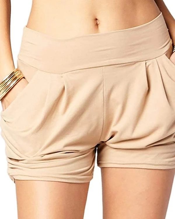 pleated comfortable soft harem shorts p336579
