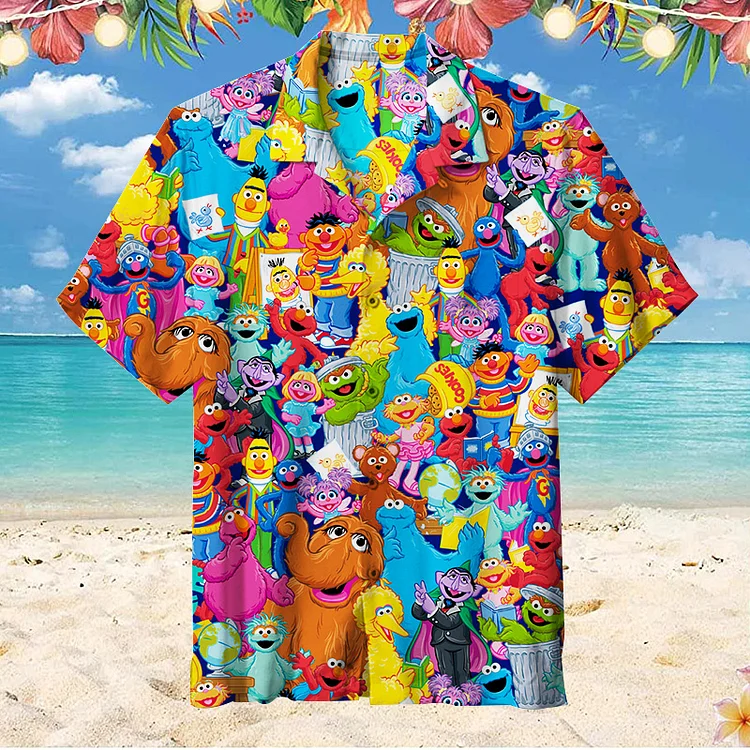 Sesame Street Characters | Unisex Hawaiian Shirt