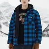 Autumn and Winter Thick Cotton-padded Plaid Long-sleeved Loose Hooded Men's Jacket
