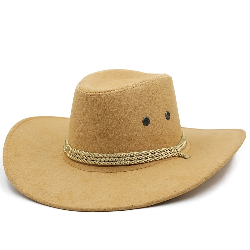 Western Denim Hat Big Brim Suede Outdoor Retro Top Hat British Jazz Hot