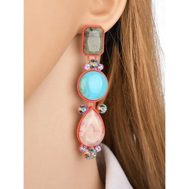 Womens Coloful Resin Earrings
