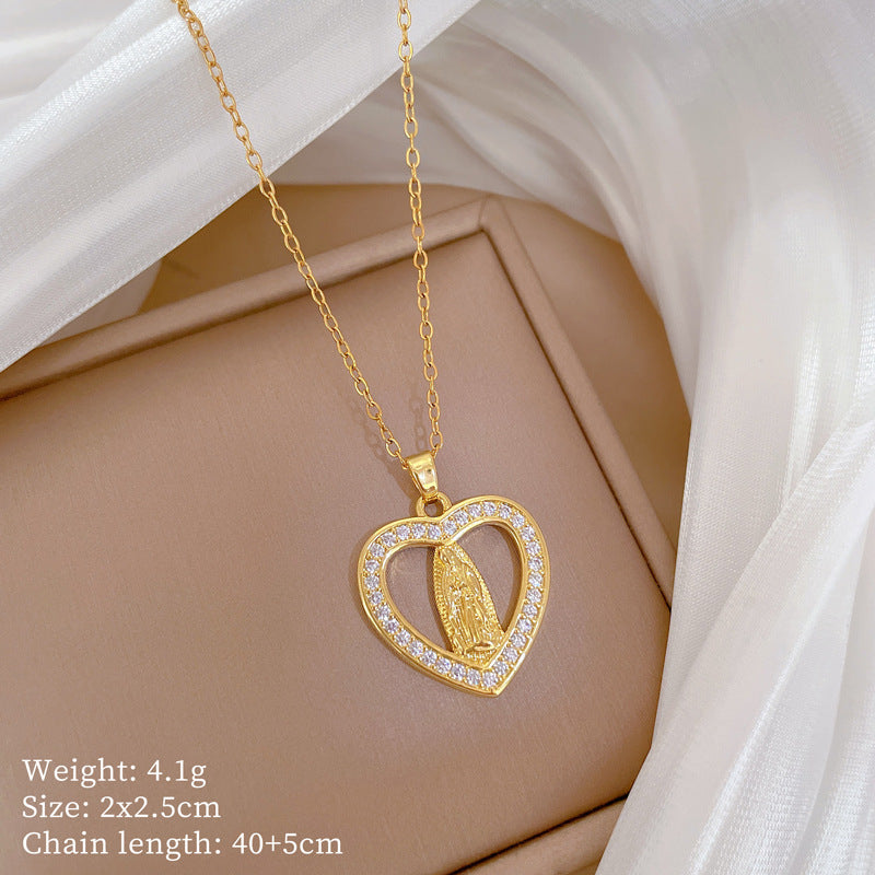 Copper Micro-Inlaid Necklace For Women Copper Micro-Inlaid Real Gold Electroplating Simple Ins Exquisite Clavicle Chain Neck Chain