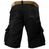 Men's Outdoor Vintage Washed Cotton Washed Multi-pocket Tactical Shorts by Inlyline