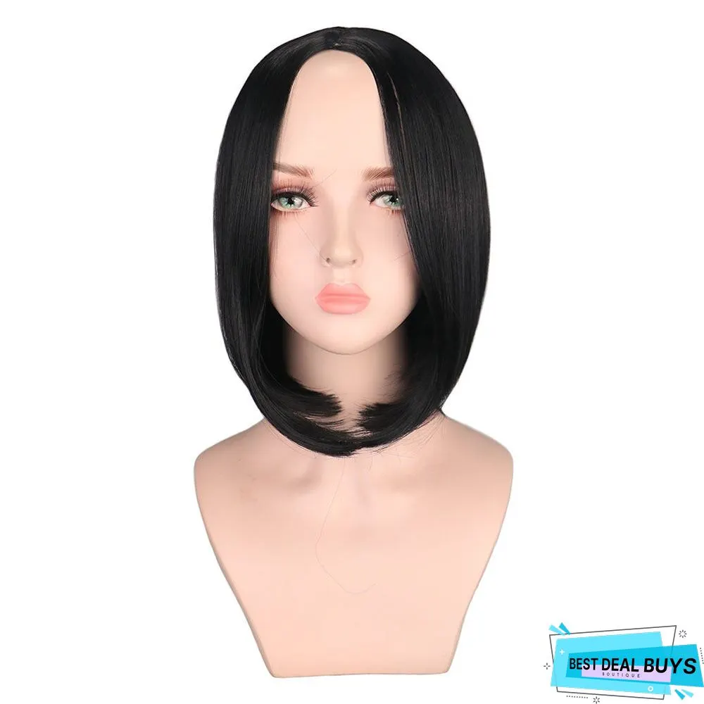 Chemical Fiber High Temperature Silk Women's Medium Split Short Straight Hair