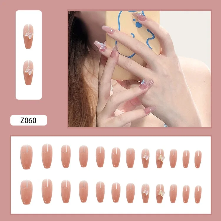 24Pcs/Set 3D Butterfly Three Dimensional Bow Bride Fresh and Elegant White Wear Remov DIY Manicure Nail Art Tools-Nail Inspo