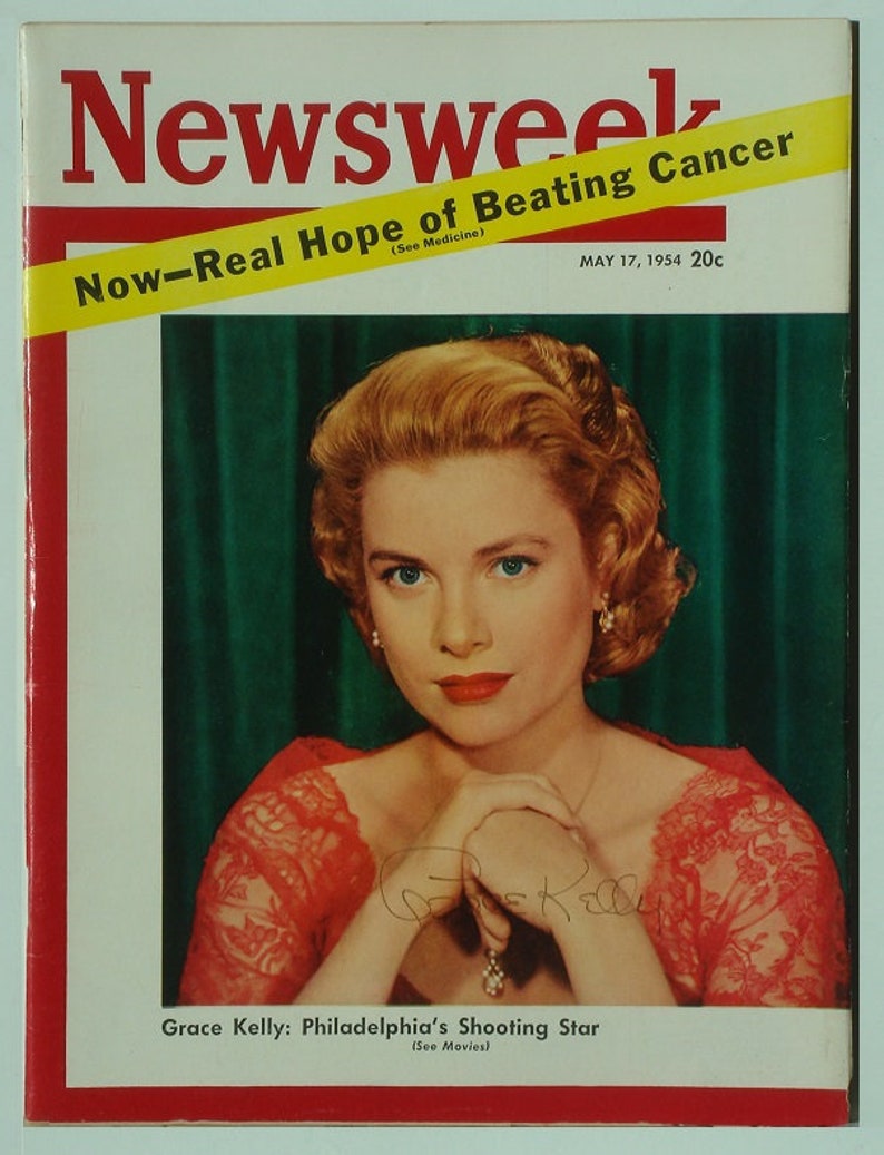 GRACE KELLY Signed NEWSWEEK Magazine May 17, 1954 Princess Grace The Swan Mogambo High Society To Catch A Thief wcoa