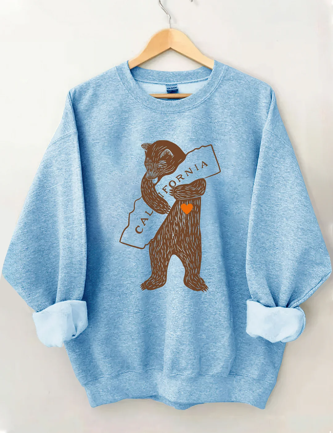 Bear Hugging California Map Sweatshirt