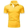 Men's T Shirt Tee Polo Shirt Golf Shirt Turndown Casual Soft Breathable Short Sleeve Lake Blue Black White Solid Cloths by Inlyline