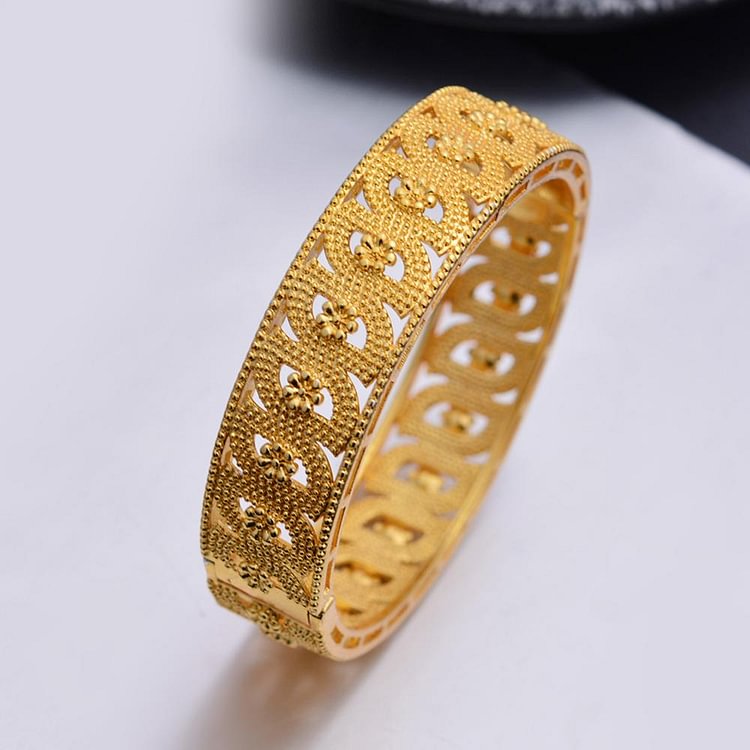 24k 1Pcs Gold Color Bangles For women African bridal Bangles Bracelets