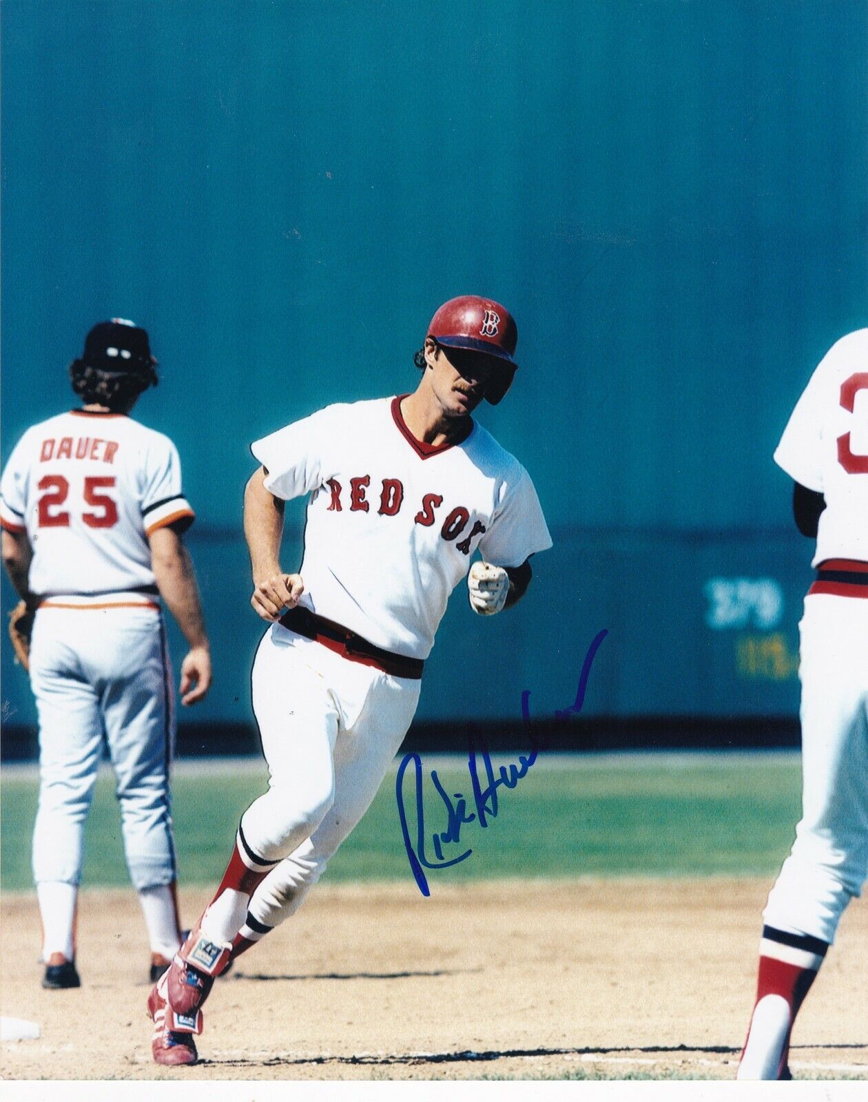 RICK BURLESON BOSTON RED SOX ACTION SIGNED 8x10