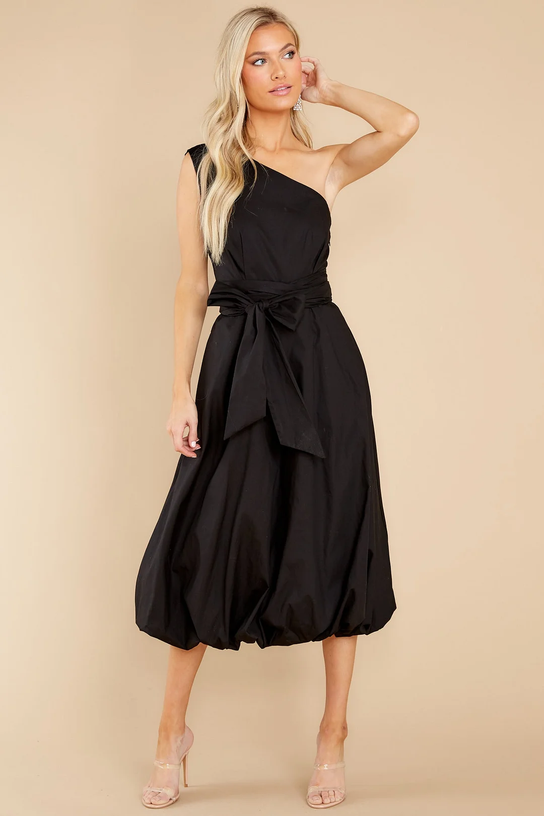 Cheery Times Black Midi Dress