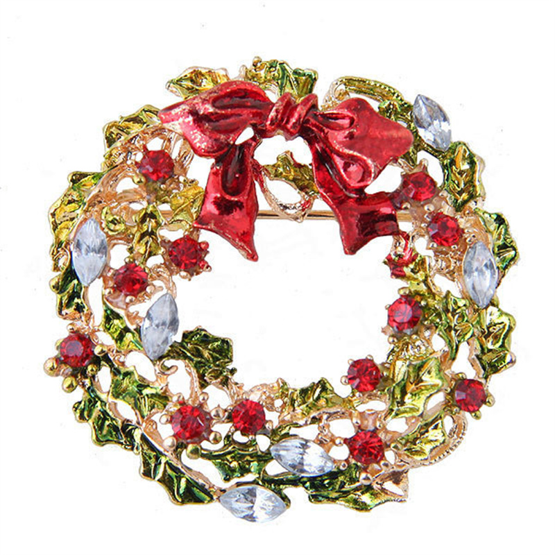 Christmas Multicolor Santa Claus Elk Diamond Brooch 2024 - Flycurvy 