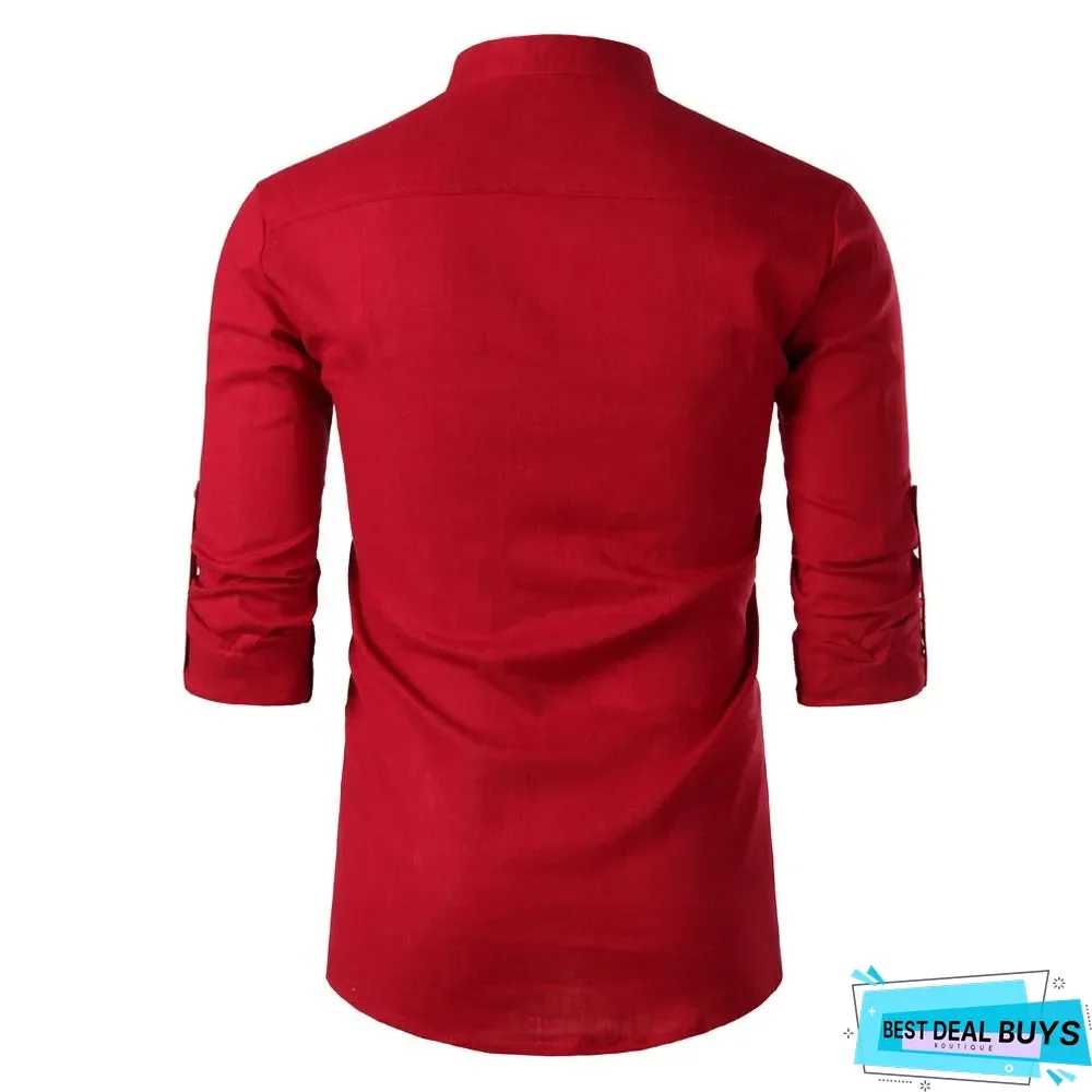 Lapel Neck Button Casual Solid Color Shirt