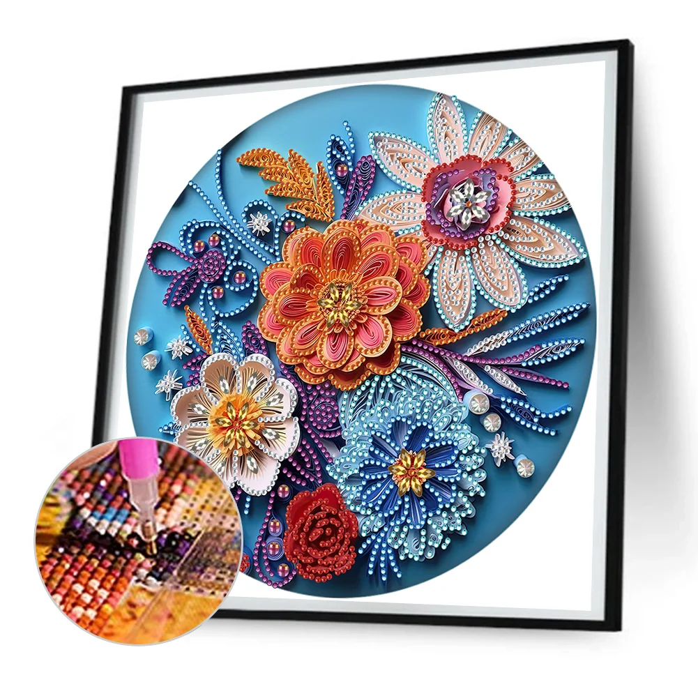 Diamond Painting - Partial Special Shaped Drill - Flower(Canvas|30*30cm)