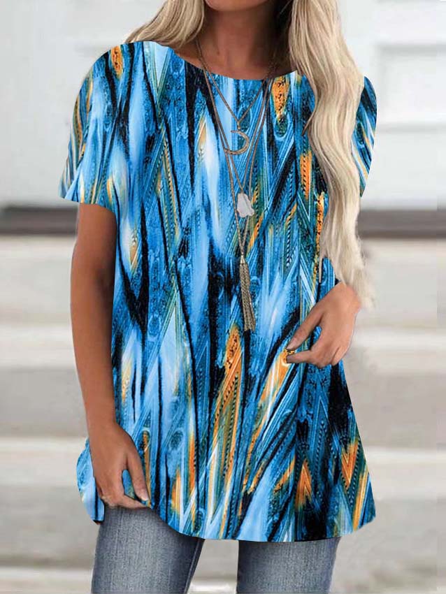 Women Long Sleeve V-neck Graphic Floral Printed Top