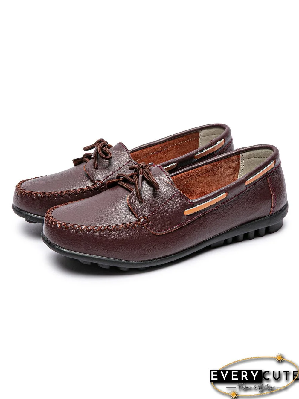 Retro Casual Simple Lace-up Flat Shoes