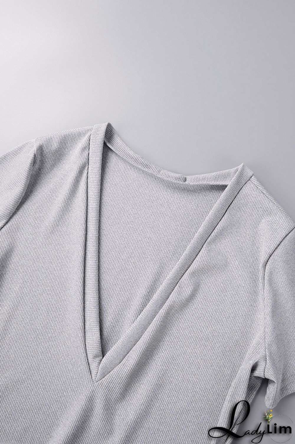 Coffee Casual Solid Basic V Neck Short Sleeve Dress Dresses