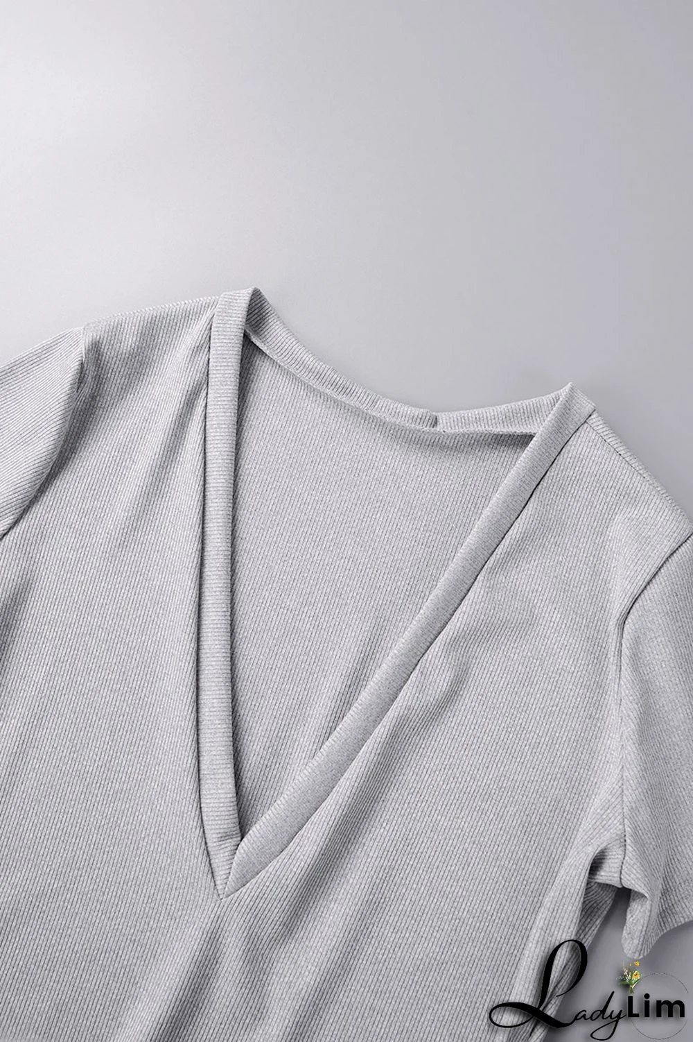 Coffee Casual Solid Basic V Neck Short Sleeve Dress Dresses