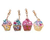 4pcs DIY Cupcake Full Drill Special Shaped Diamond Painting Keychains Gifts