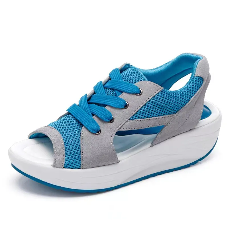 Breakj Breakj Large Summer New Rocking Women's Sandals Pine Cake Thick Soles With Sandals Beach Shoes 43 Yards