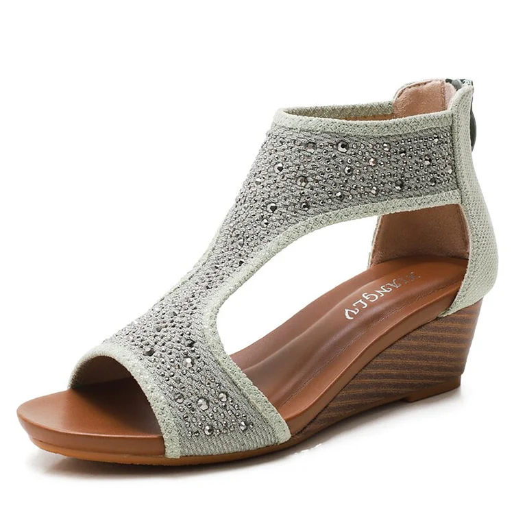 Vanccy Woman's Summer Wedge Sandals QueenFunky