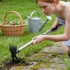 2 in 1 Garden Hoe with Tiller Cultivator Rake Lightweight Hoes Weeding Rake with Long Handle for Fast Grass Removal Cultivating Loosen Soil