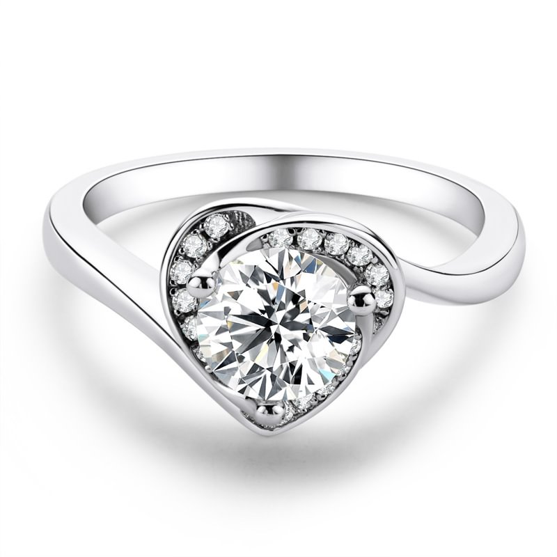 Moissanite Diamonds Heart 1ct  Rings