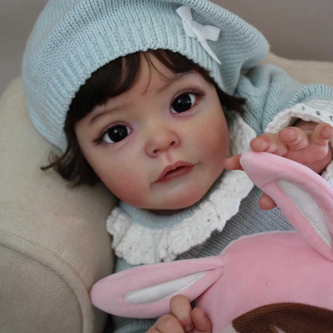 22" Soft Vinyl Silicone Lifelike Awake Cute Reborn Baby Toddler Girl Doll Xenia With Bright&Innocent Eyes