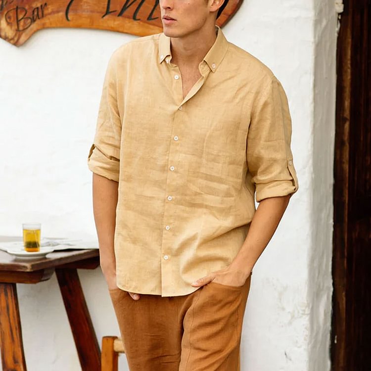 men's comfortable airy linen shirt