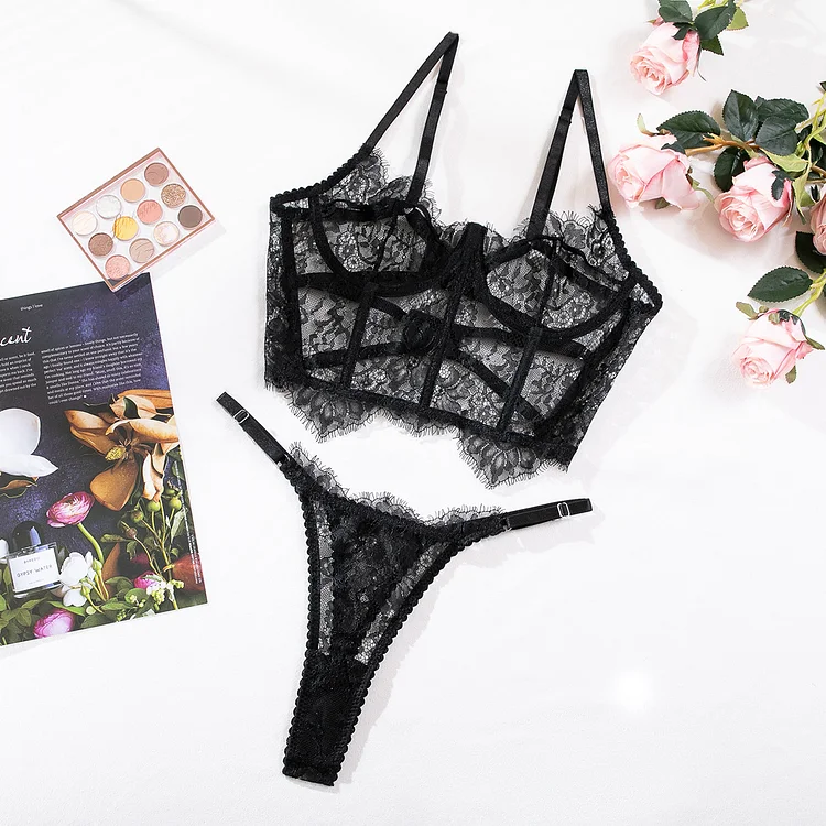 Lace Fishbone Bra Body Shaping Sexy Lingerie Set