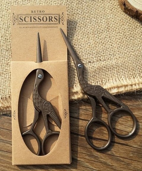 1 Pc Vintage Iron Crane Scissors