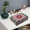 (US Local)Diamond Painting Storage Box DIY 5D Diamond Painting Jewelry Box (Flower C)