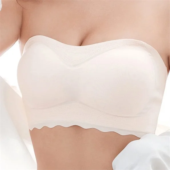 Ice Silk Non-Slip Tube Top Strap Bra