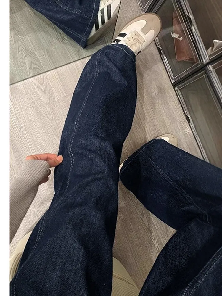 Flared Wide Leg Jeans for Women Classic Denim Trousers