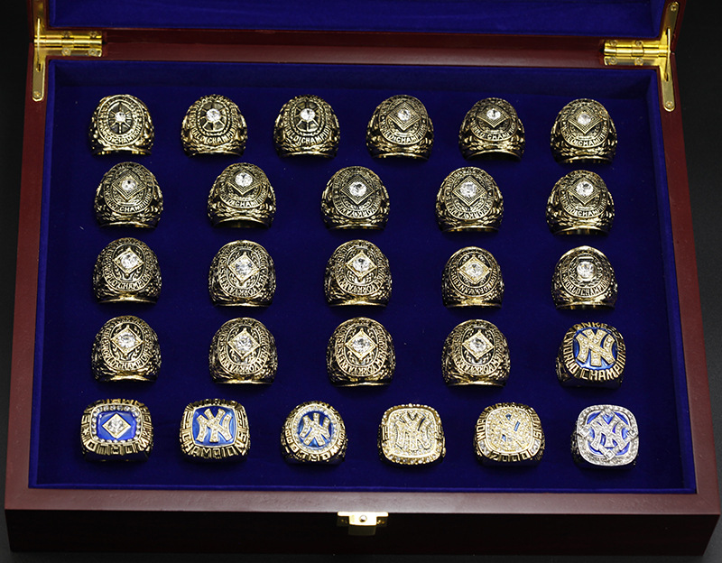MLB New York Yankees World Baseball Championship Ring 27 Pieces Set+Wood Box