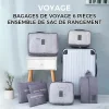 6/7 pi&egrave;ces sacs de rangement pour valise voyage