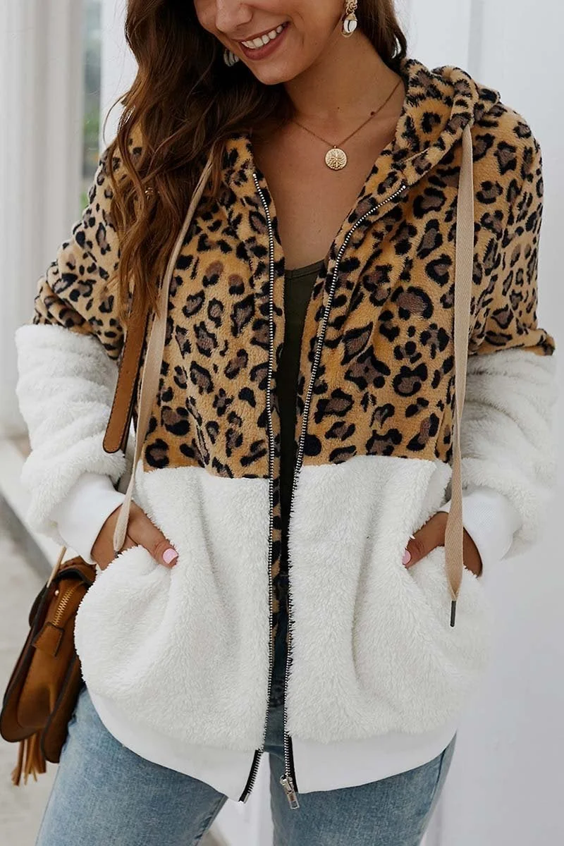 Leopard Stitching Coat(3 Colors)