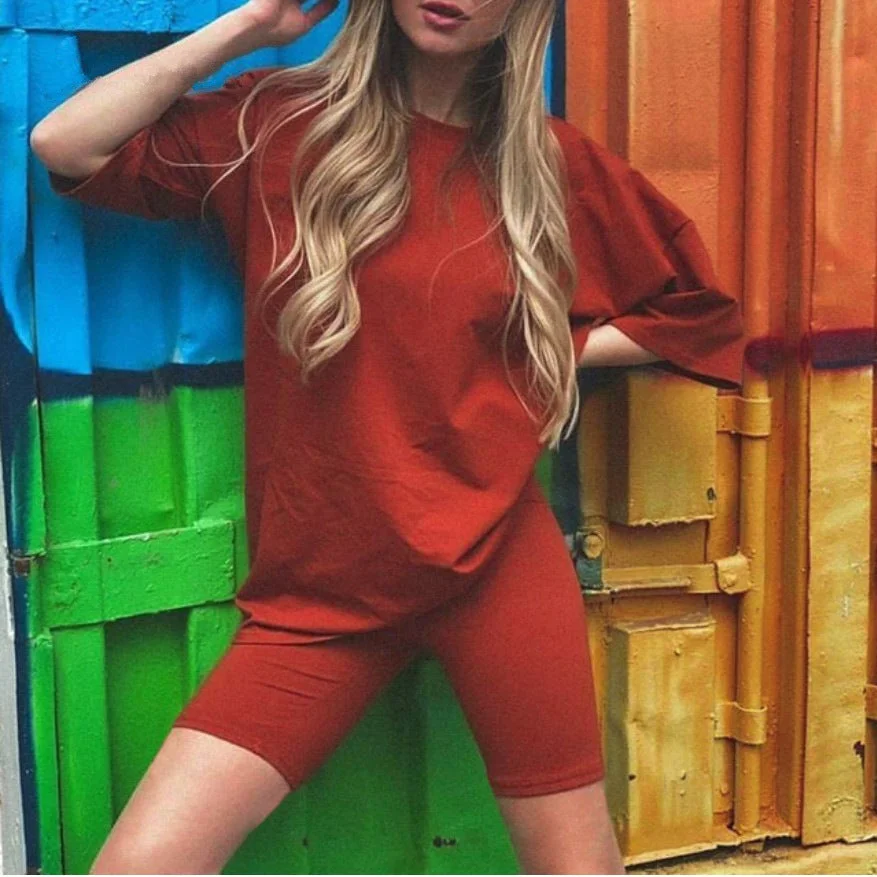 Uveng Two-piece Set With Belt Solid Color Suits