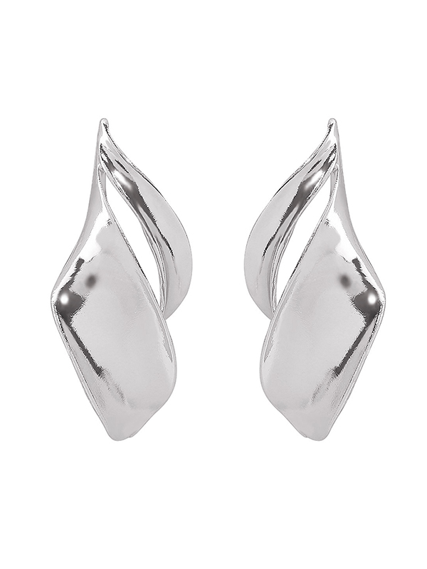Solid Color Geometric Drop Earrings SILVER-One_size
