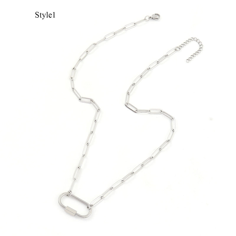 Elegant Minimalist Classic Style Oval 201 Stainless Steel 304 Stainless Steel Necklace