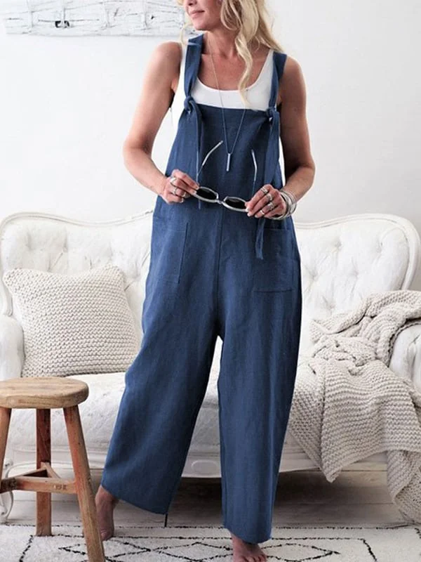 Casual Solid Color Jumpsuit