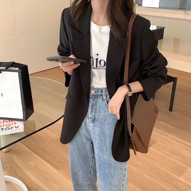 Toloer Toloer Version Of The Suit Jacket Female 2024 Autumn New Loose Casual Joker Net Red Small Suit Jacket Female Tide-Outfit Ideas