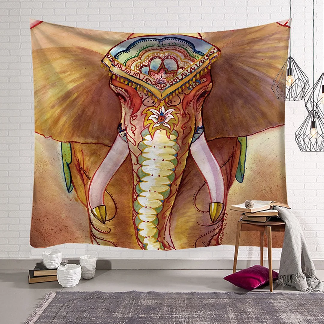 Bohemian Mandala Elephant Tapestry Wall Hanging Sandy Beach Picnic Throw Rug Blanket Camping Tent Travel Sleeping Pad Bedspread