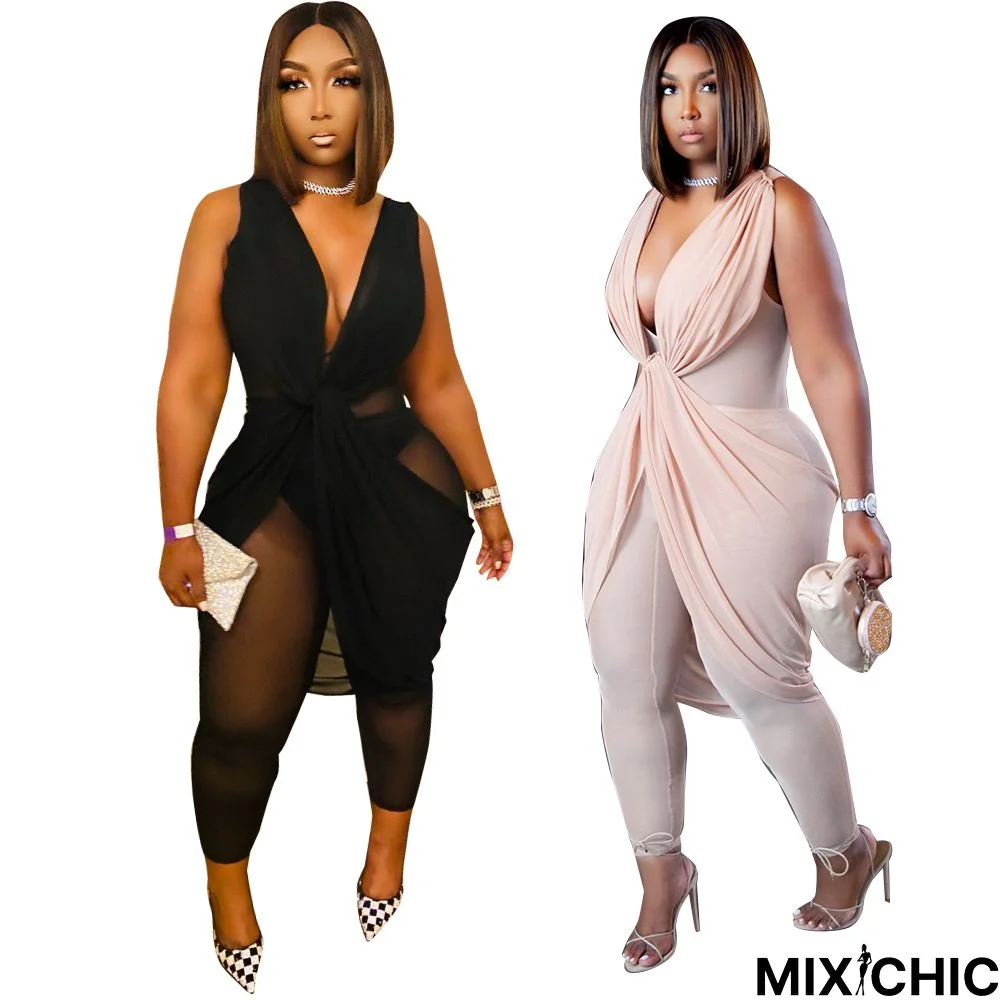 Fashion Sexy Mesh Mini Dress Style Jumpsuit