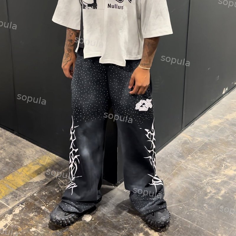 Sopula Vintage Flame Graphics Essential Flared Sweats Trousers - SOPULA