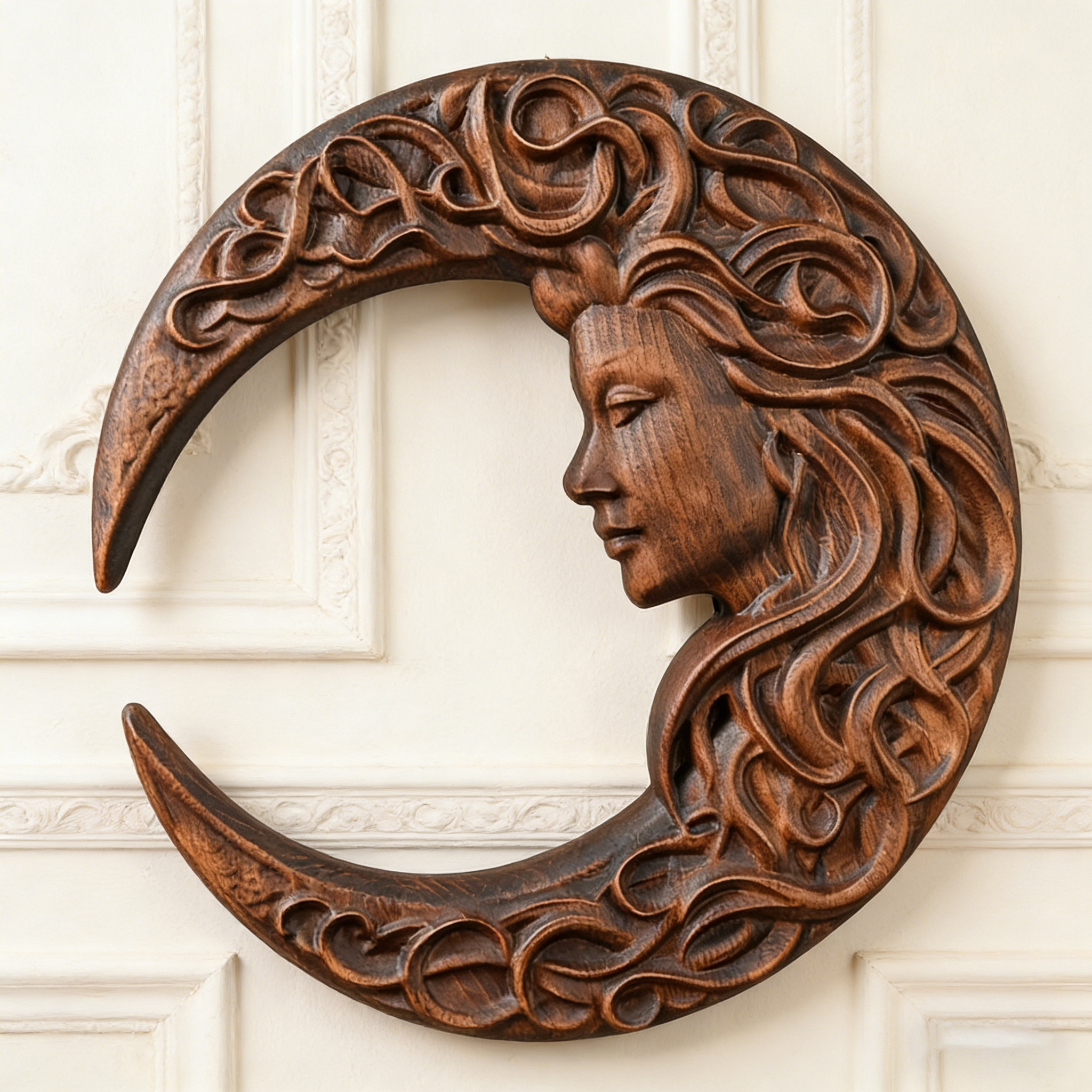 Moon Goddess Wood Carving: Breathe Soul Into Your Walls