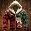 3D Print Christmas Ugly Sweater Celtic Tree Knit Pattern Men's Hooded Zip-up Sweater by Inlyline