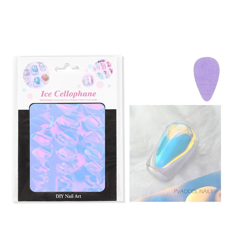 Japanese Nail Art Ice Aurora Nail Sticker Decals Korean Trendy Nails Design Self Adhesive Holographic Slider Manicure Decoration-Nail Inspo