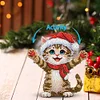 Xmas Acrylic Shaking Head 5D DIY Diamond Art Tabletop Decorations for Home (Cat)
