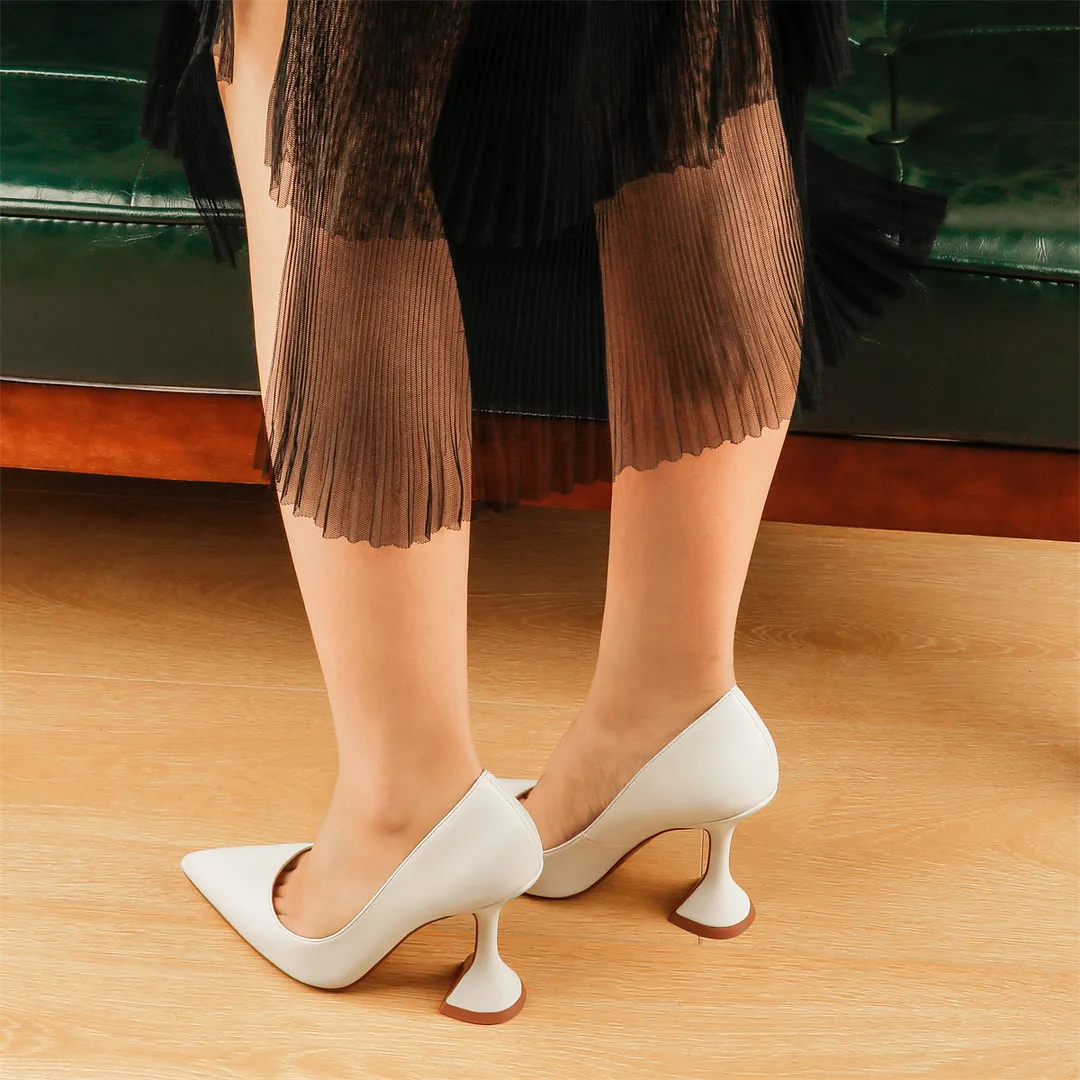 9.5cm/3.74" Women's  Triangle Heel  Pointed Toe   Pumps